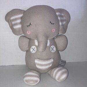 Theodore‎ Elephant Knitted Rattle Stuffed Animal Toy 14”